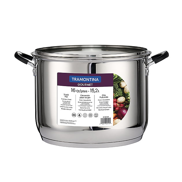 Tramontina 16 Quart Stainless Steel Covered Stock Pot