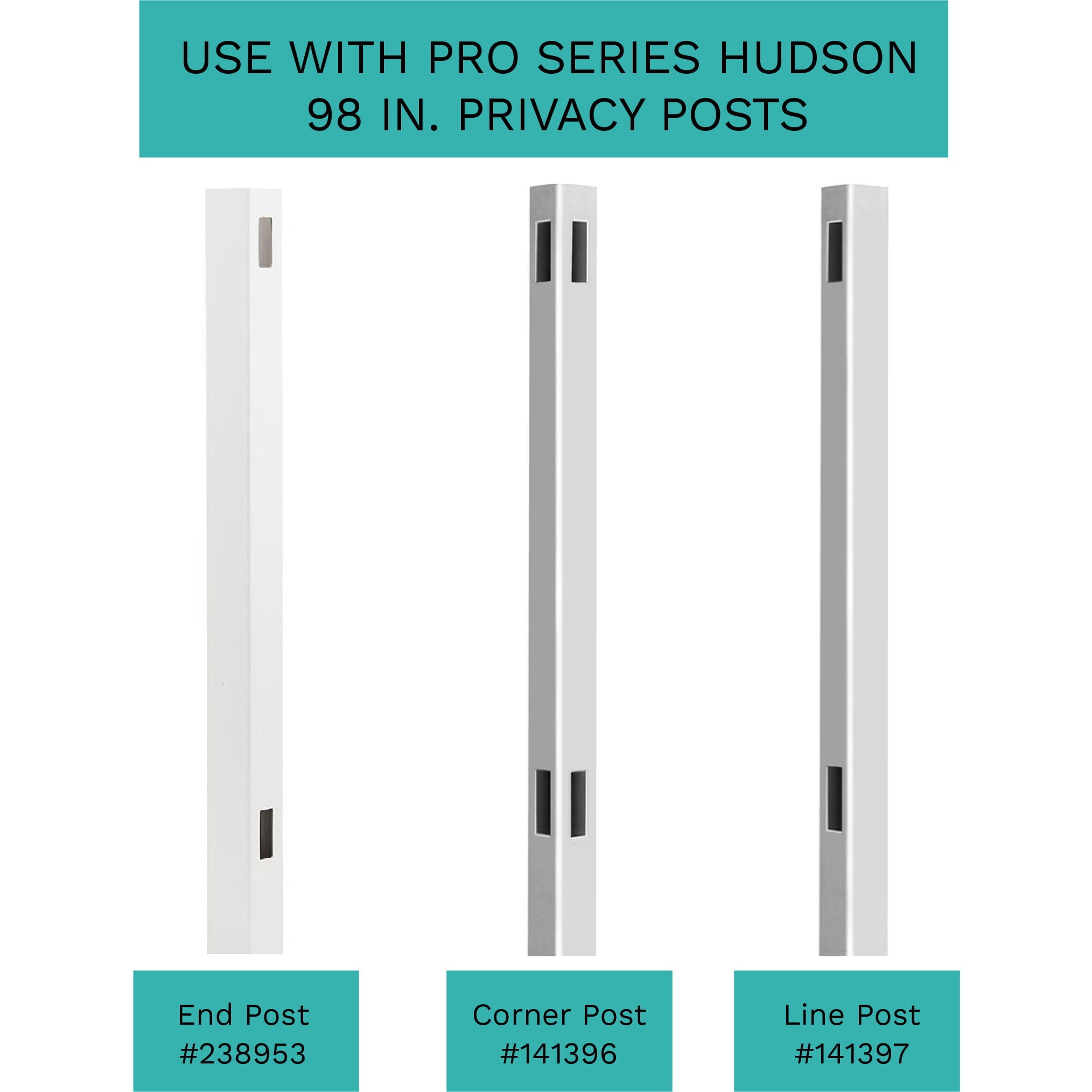 Pro Series Hudson 6×6 White Vinyl Privacy Fence Panel Kit
