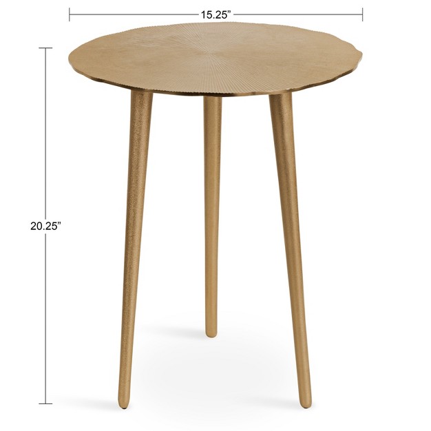 Kate And Laurel Sancia Round Metal Side Table 15x15x20 Gold