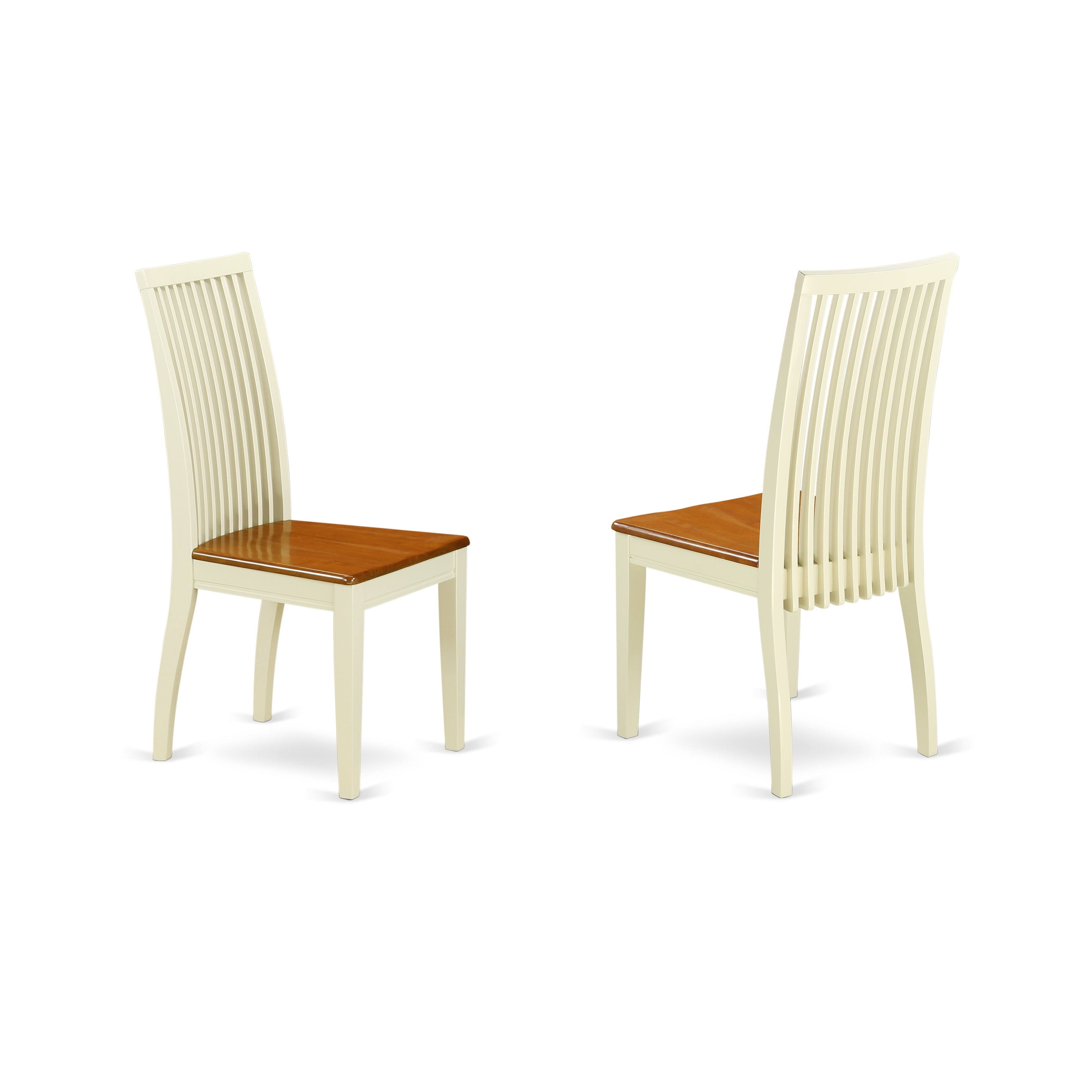 East West Furniture Set of 2 Chairs IPC-MAH-W Ipswich Dining Chair with Slatted Back in Mahogany Finish