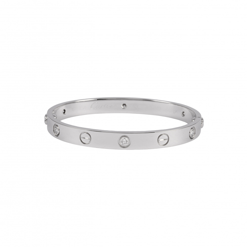 Cartier Love 6PD Bracelet 18K White Gold Diamond