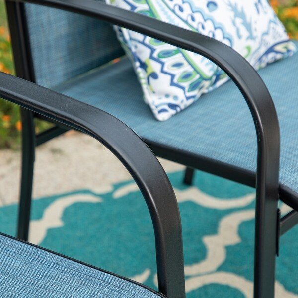 MAISON ARTS 7Piece Patio Dining Set Woodlook Rectangle Table and 6 Textilene Chairs