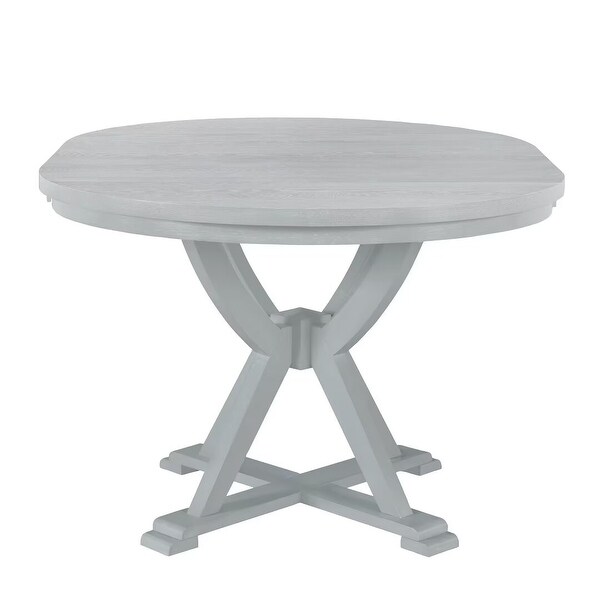 5Piece Extendable Round Dining Table Set with 15.7