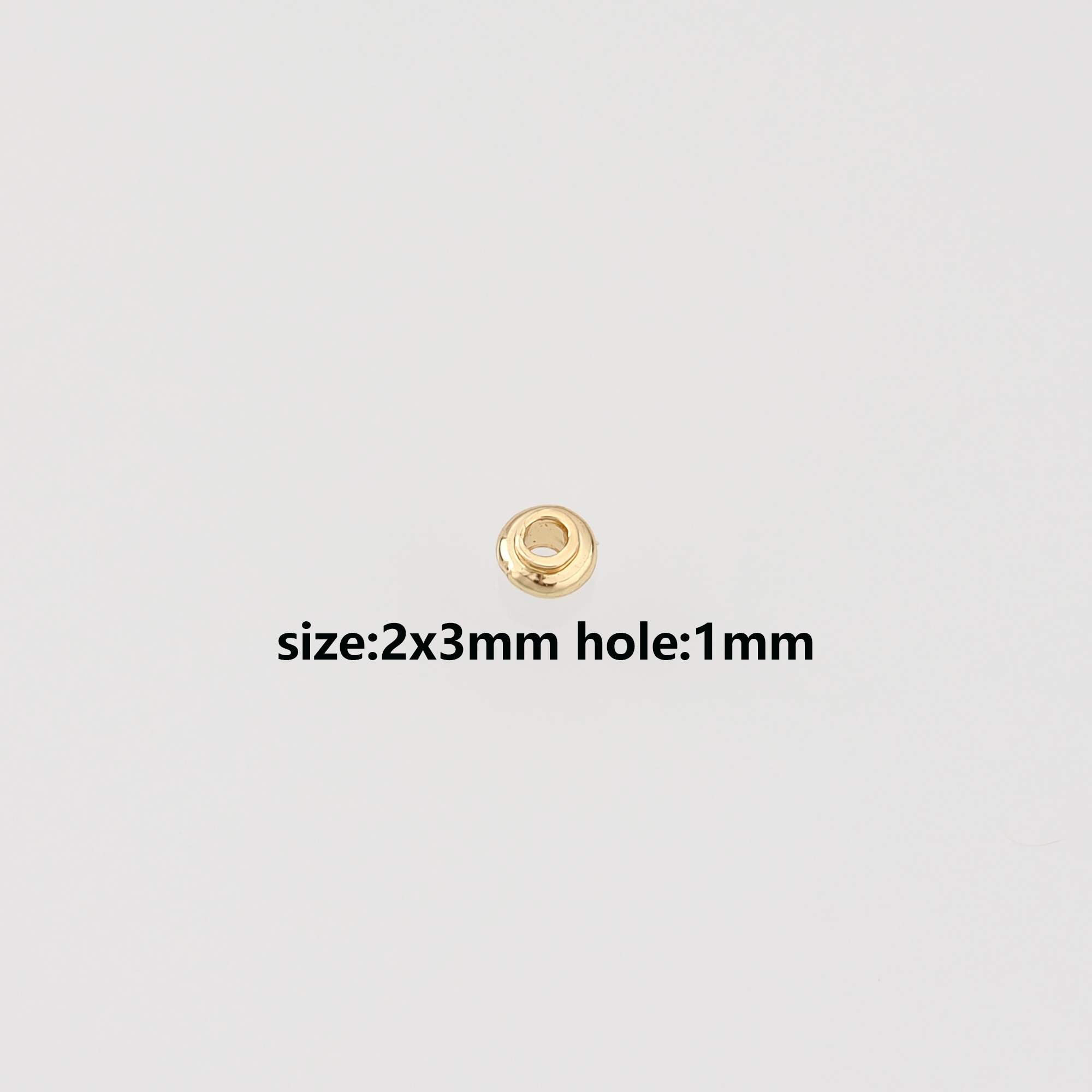 50Pcs 18K Gold Filled Round Flat Spacer Beads,Round Spacer Beads,DIY Jewelry Making Supply