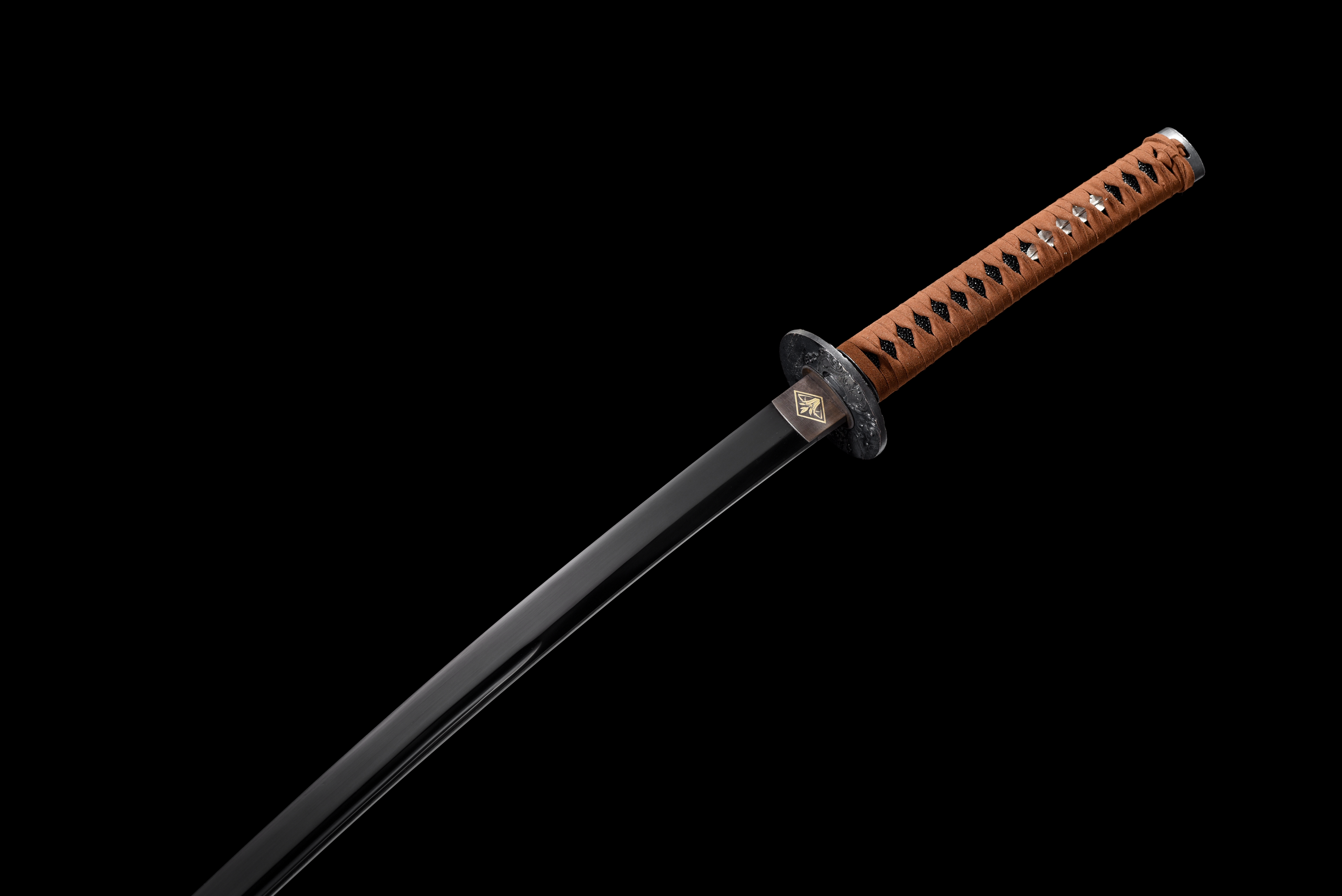 Black Wave Katana – Manganese Steel, Black Baked, Full Tang