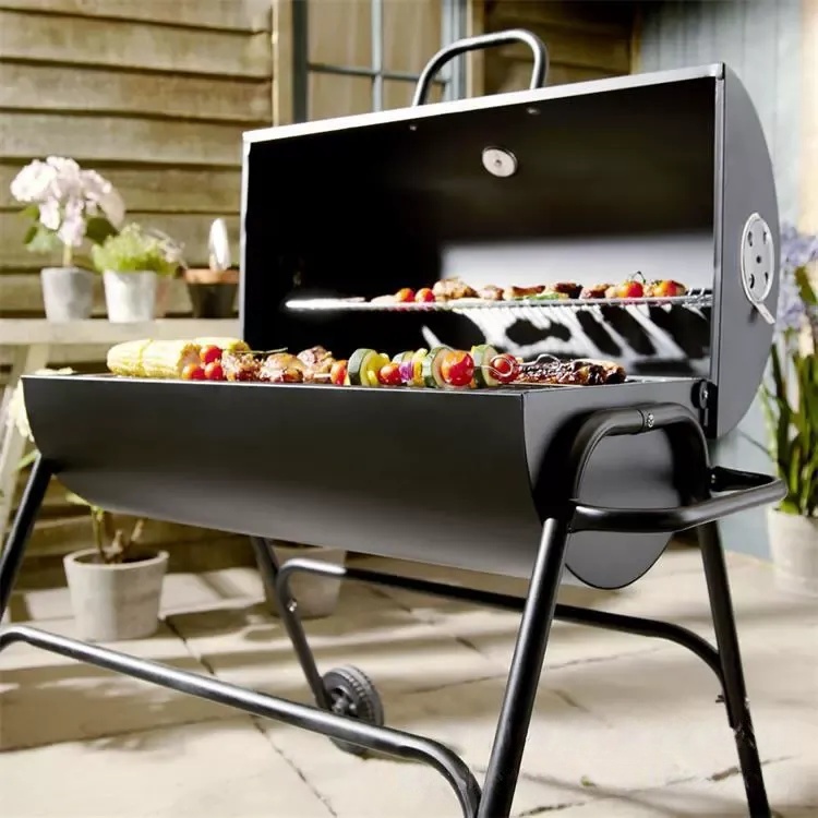 Heavy Duty Barrel Charcoal Grill with Lid