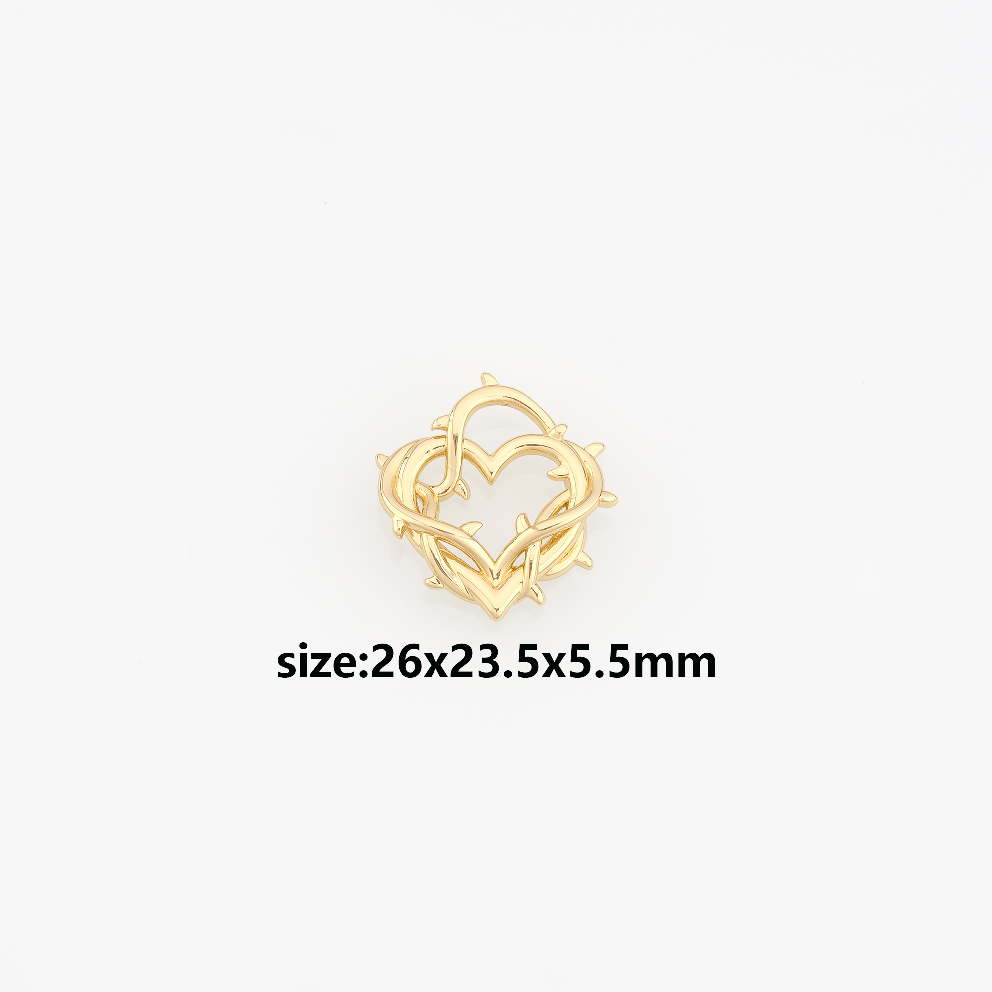 18K Gold Filled Heart Pendant,Dainty Heart Charm Earrings Necklace for DIY Jewelry Making Supply