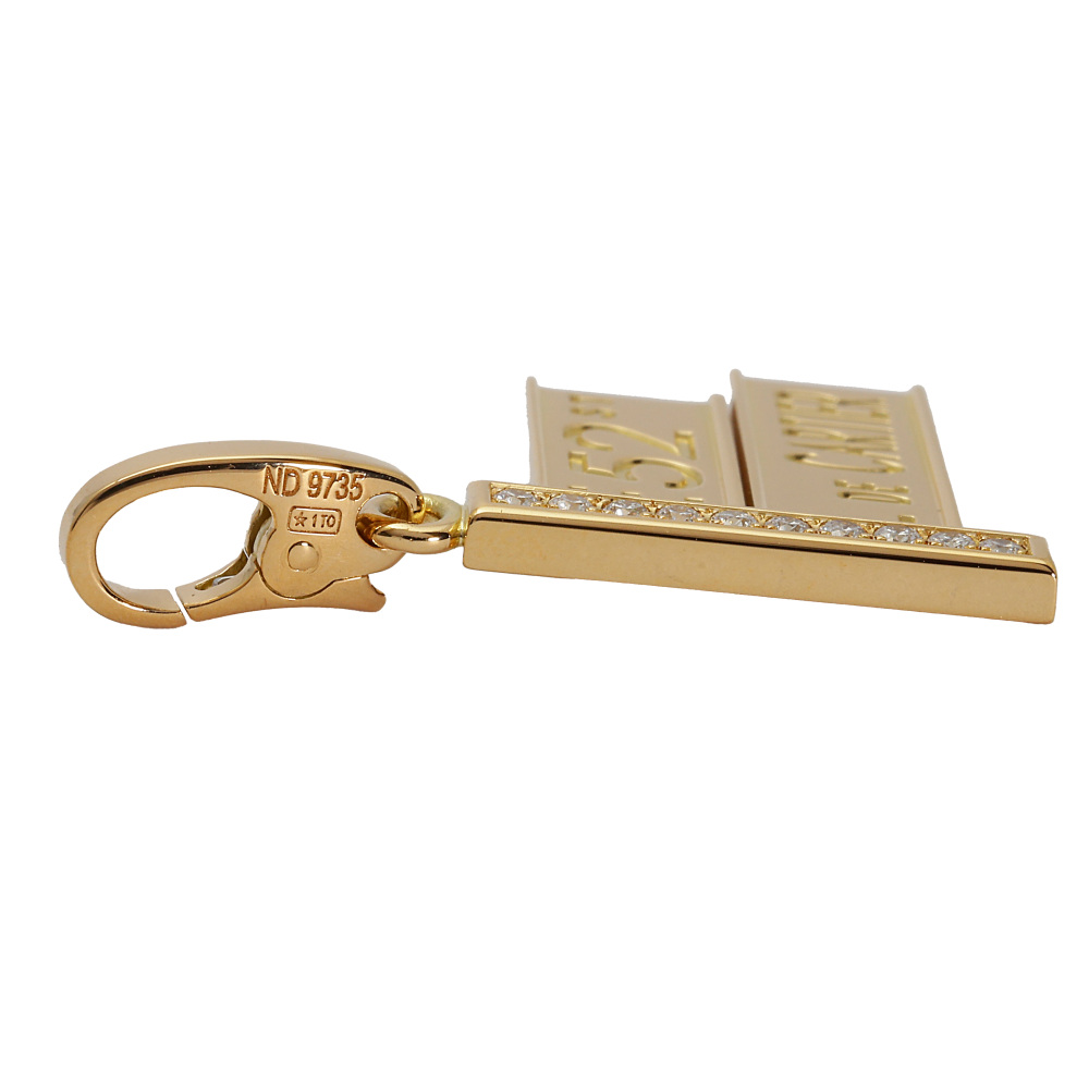Cartier Street Sign Necklace 18K Yellow Gold Diamond B3014700