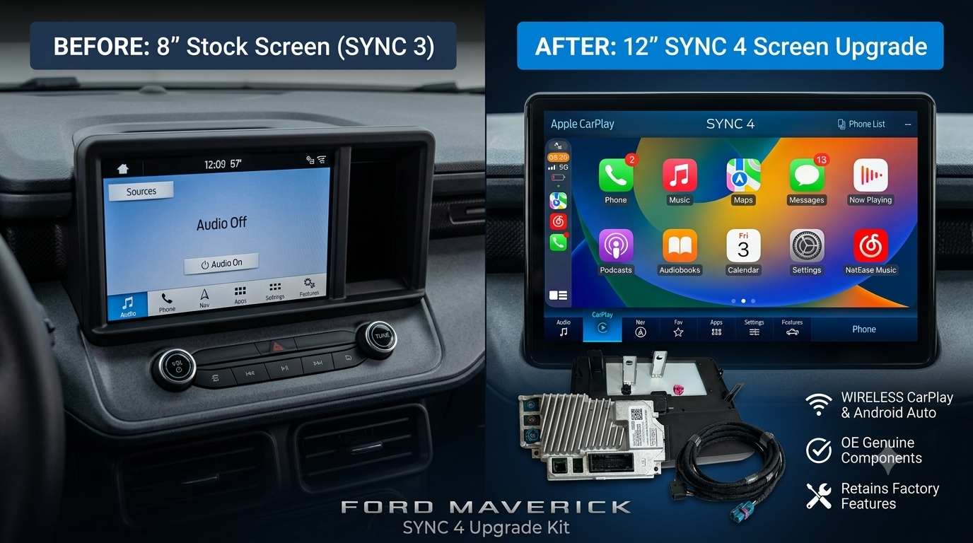 Ford Maverick Sync4 12'' wireless Upgrade Kit