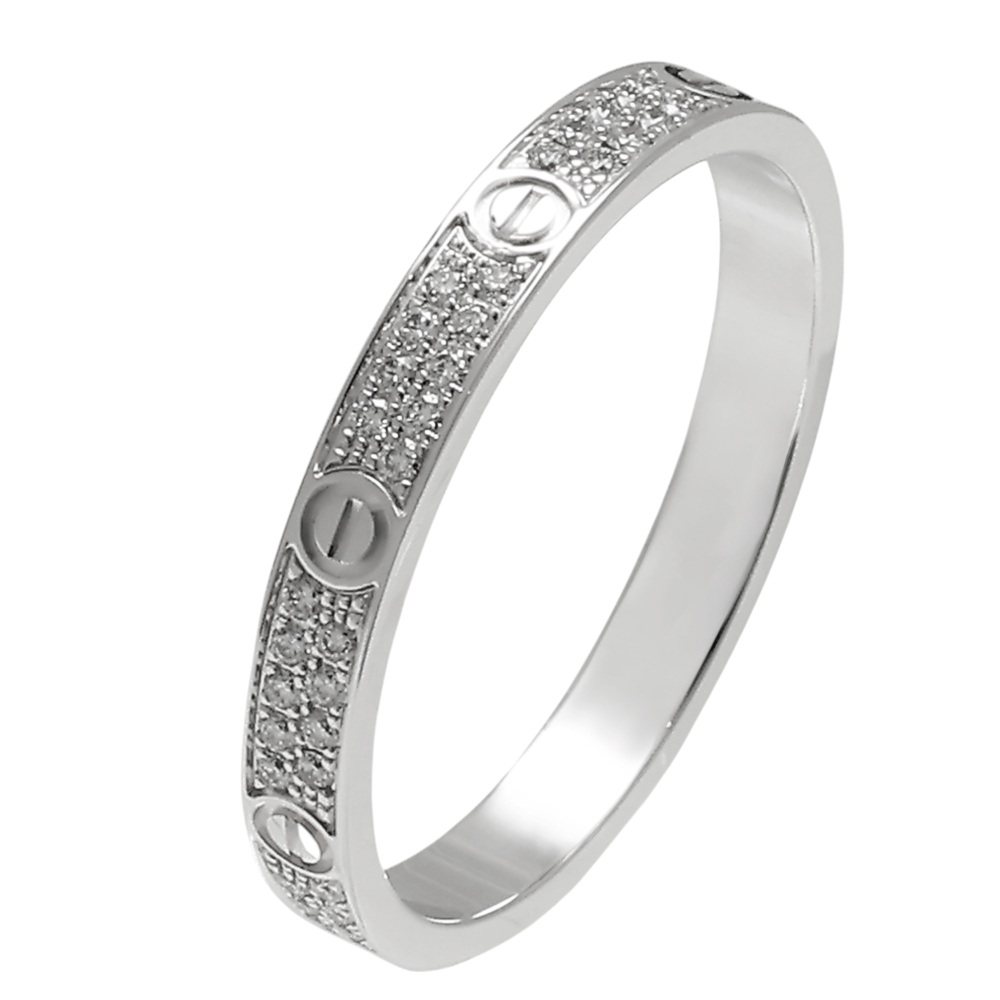 Cartier Love Pave Ring 18K White Gold Diamond B4218200