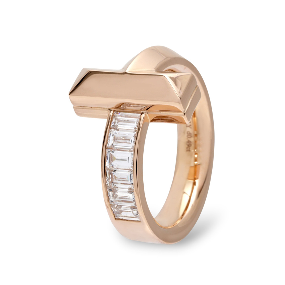 Tiffany & Co. Tiffany T One Ring 18K Rose Gold Diamond