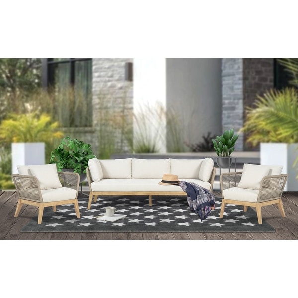 Cypress Teak Wood Sofa with Rope Design