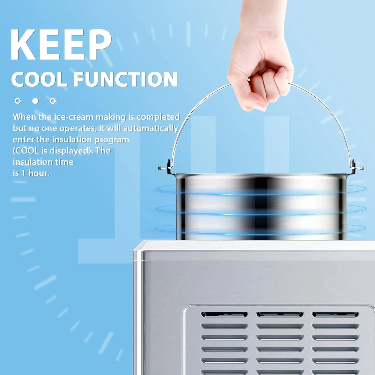 1.9 Quarts Electric Ice Cream Maker with Compressor and Touch Screen, Homemade Ice Cream Maker for Kids, with LCD Display, 4 Modes for Gelato, Frozen Yogurt, Sorbet, Silver