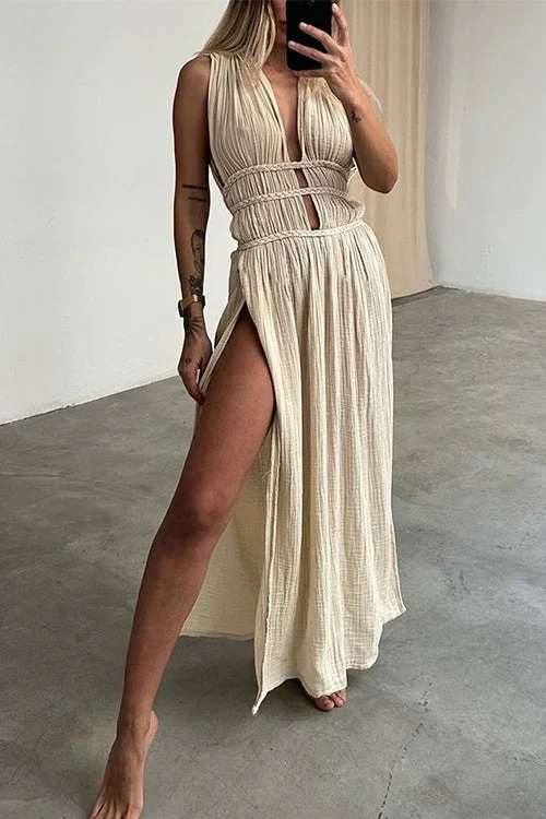 Cut Out Maxi Dress with High SlitClistos