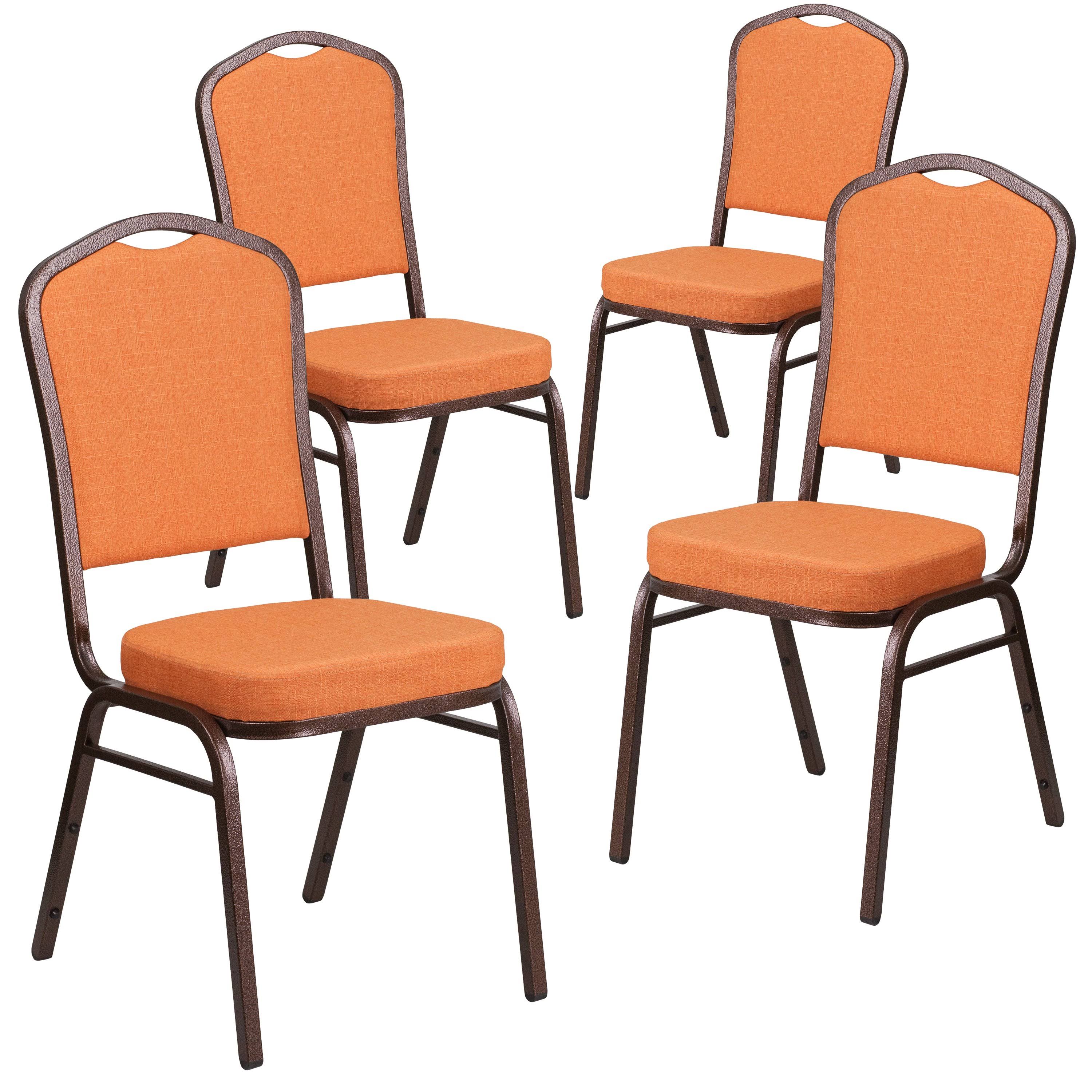 Flash Furniture 4 Pk. Hercules Series Crown Back Stacking Banquet Chair with 2.5&& Thick Seat - Frame