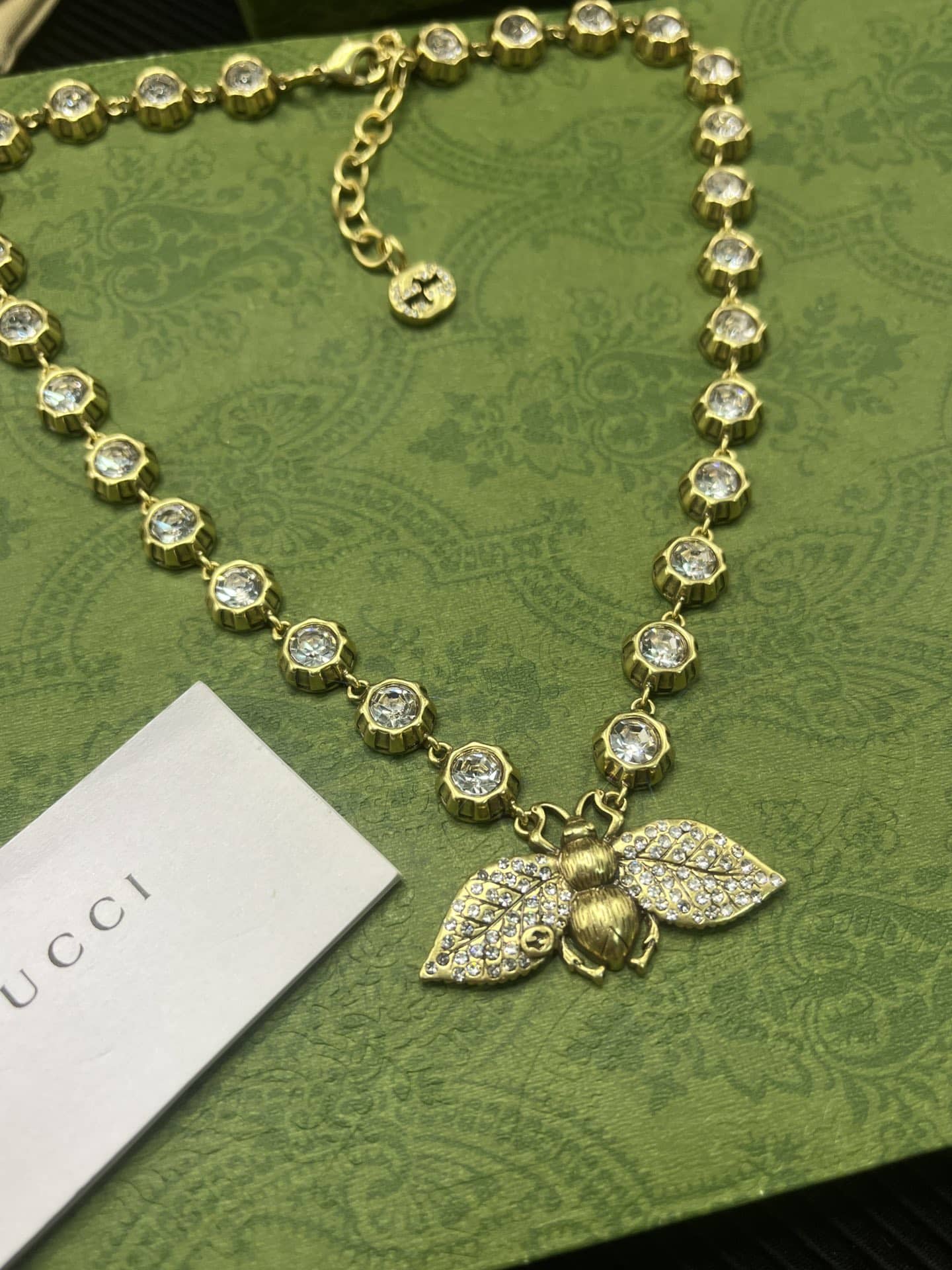 Gucci Bee Necklace With Crystals In Gold ‎629989 J1D50 8062