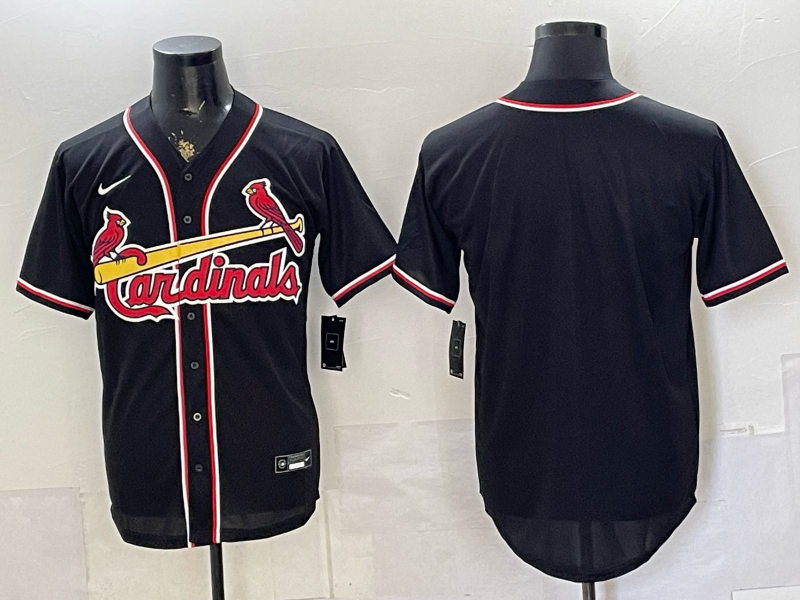 Men's St. Louis Cardinals Fashion Replica Black Out Jersey