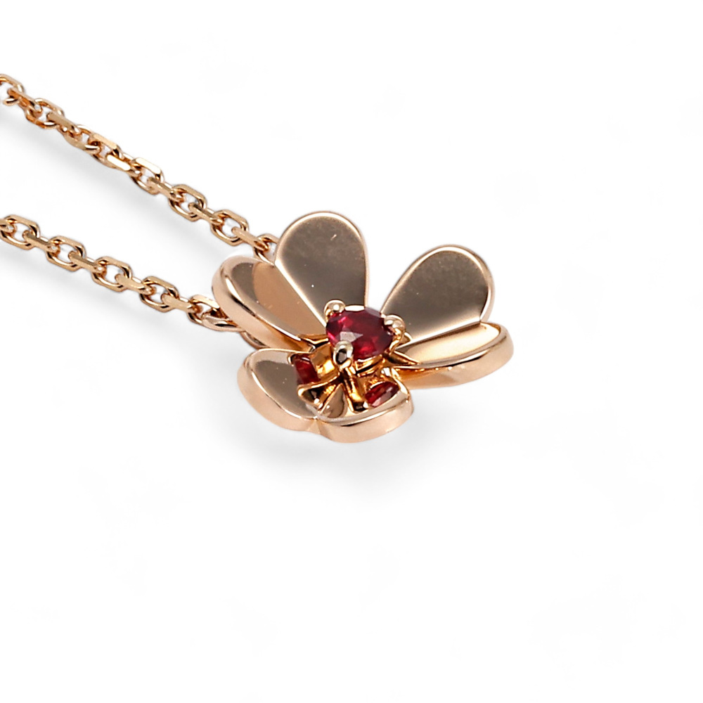 Van Cleef & Arpels Frivole Necklace 18K Rose Gold Ruby VCARP7S800