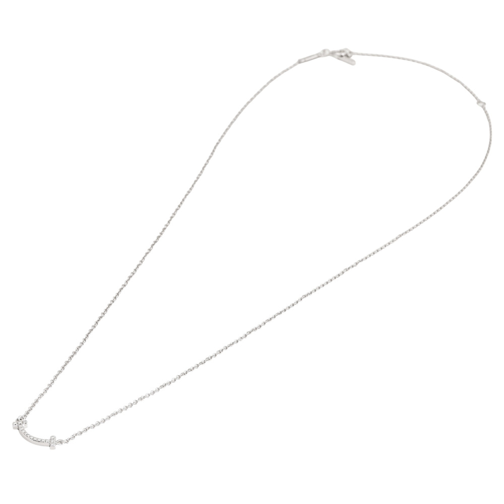 Tiffany & Co. Tiffany T Smile Necklace 18K White Gold Diamond 62617799