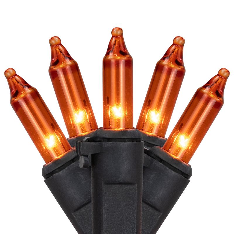 Northlight Mini Incandescent Halloween Lights - Orange - 10' Black Wire - 50ct
