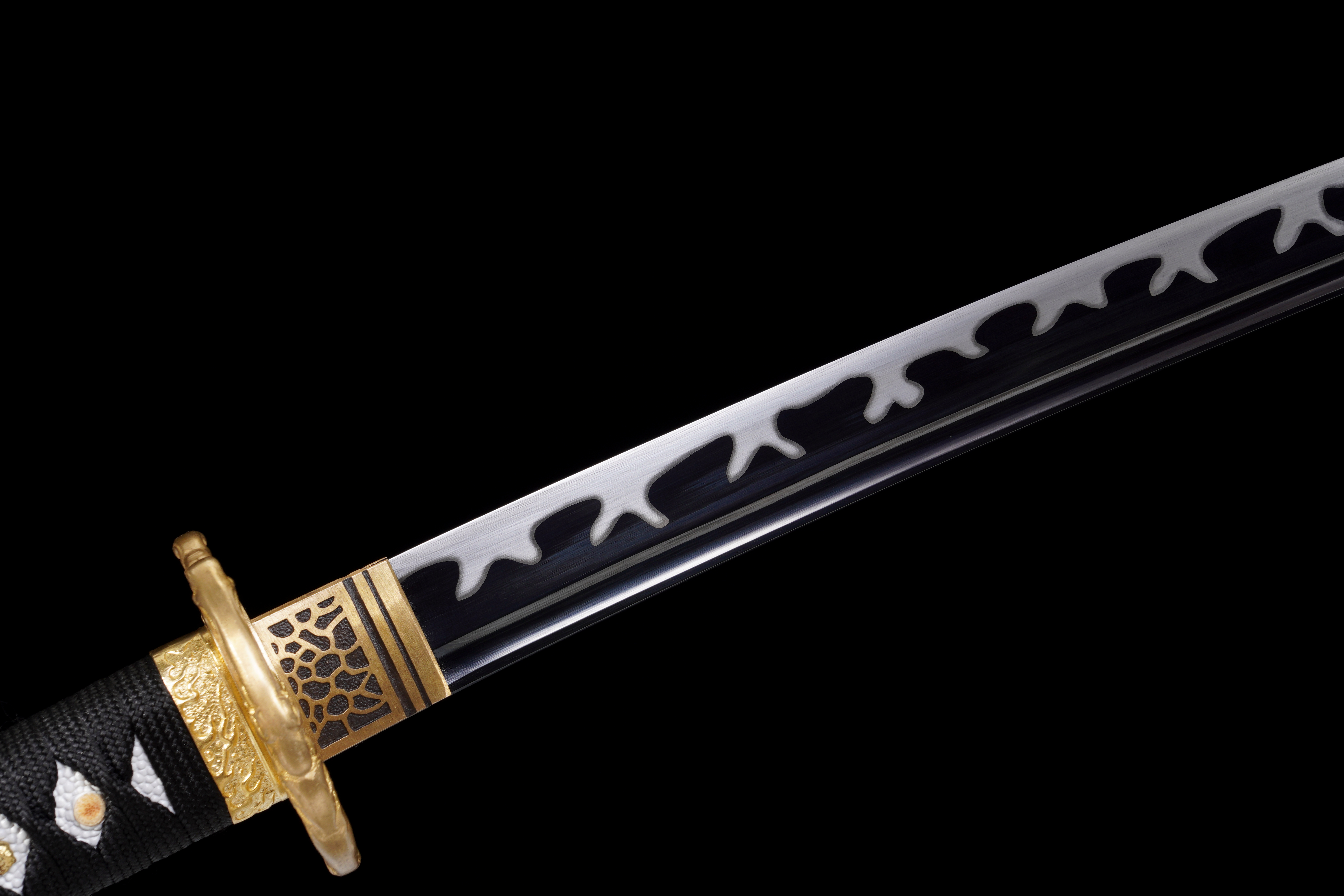 Handmade Katana 9260 Spring Steel Black Blade Dark Dragon Full Tang