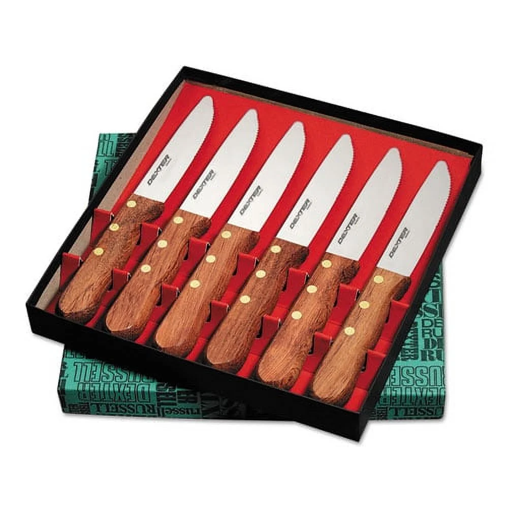 Basics Jumbo Style Steak Knives, Polypropylene Handle, 6