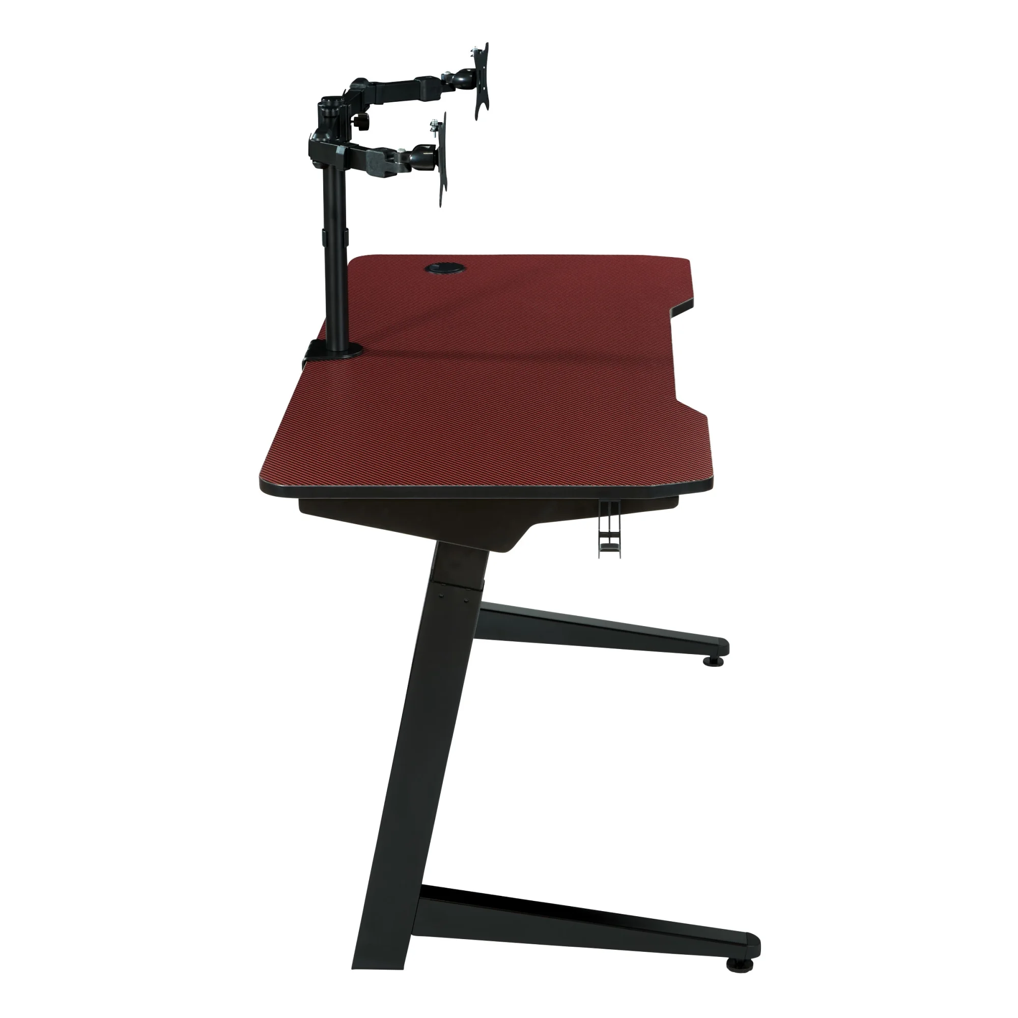 Arena 1337 Battlestation Electric Gaming Desk in Red  Engineered Wood