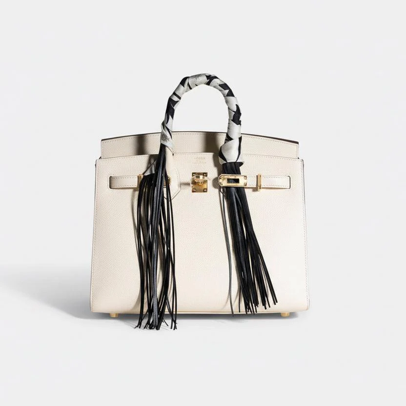 Hermès Birkin 25 Sellier Craie Epsom Gold Hardware