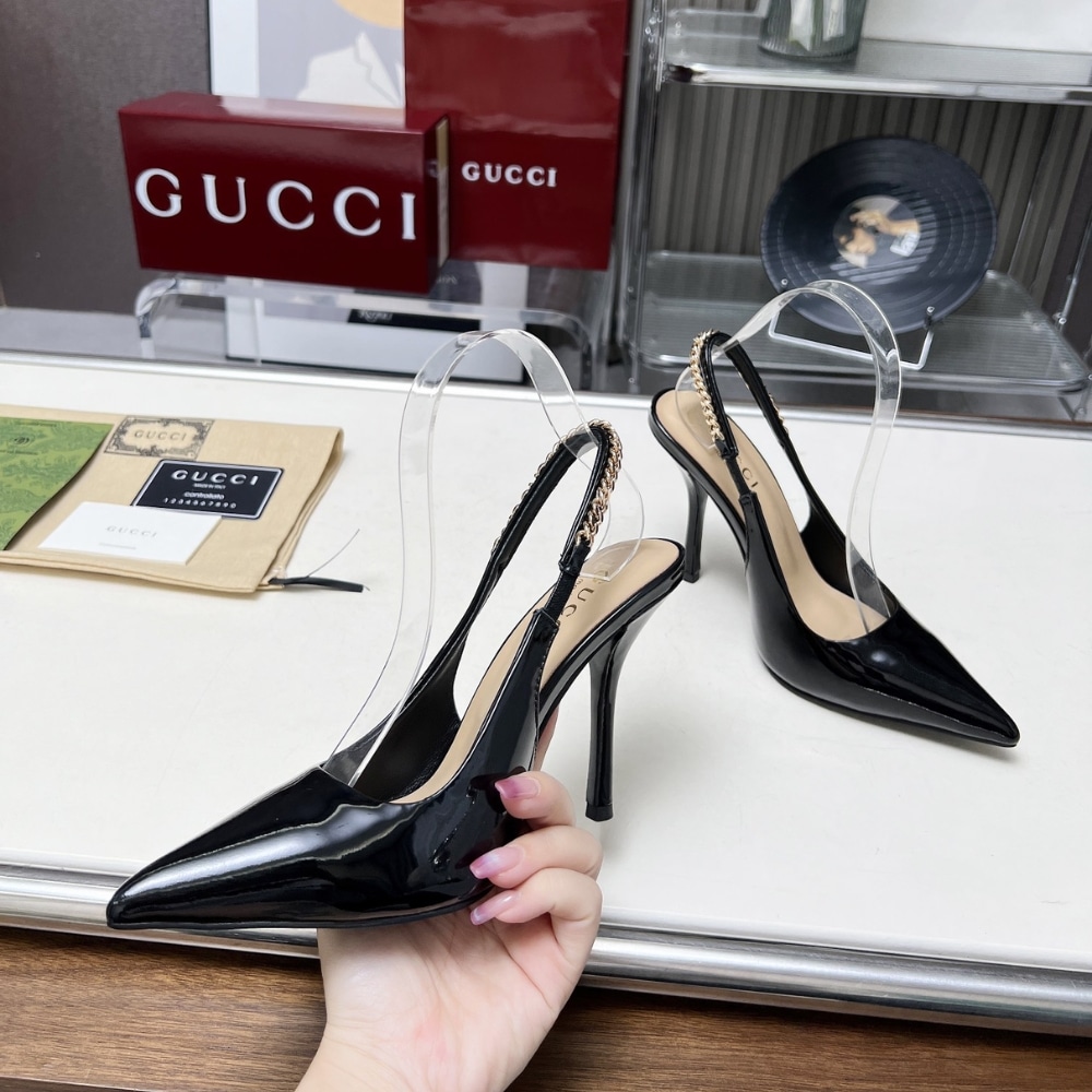 Gucci Signoria Slingback Pump In Black 783821 Bnc80 1000