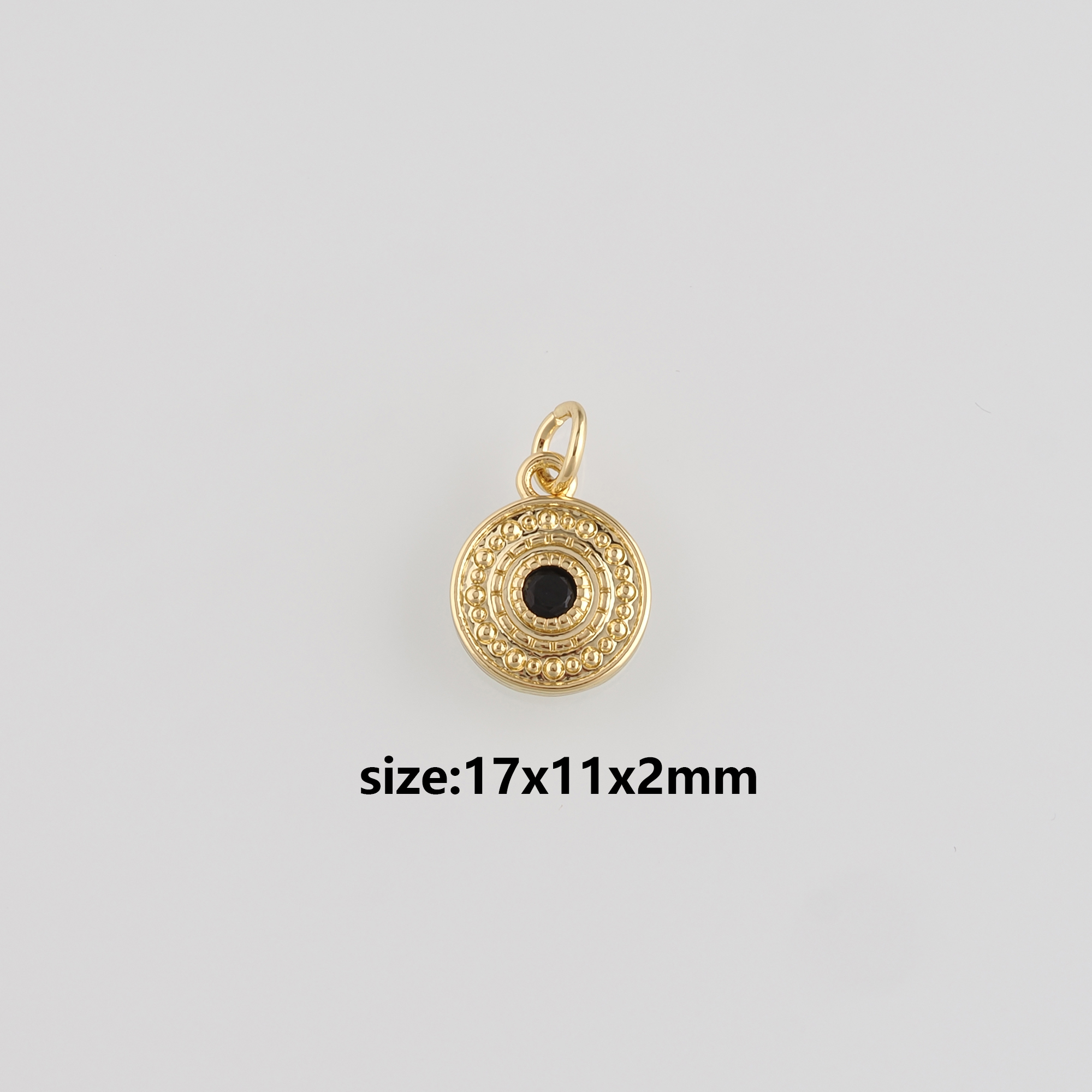 18K Gold Filled Evil Eye Pendant,Evil Eye Charm Earrings Necklace for DIY Jewelry Making Supply