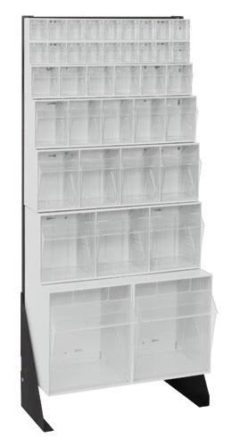 Quantum Tip Out Bin Floor Stand QFS148-38- Single Sided 48x22 H Gray