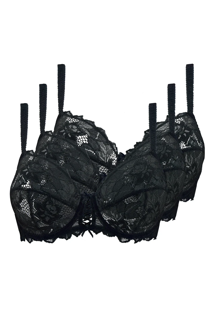 Lot de 3 soutiens-gorge Trio Arum Noir