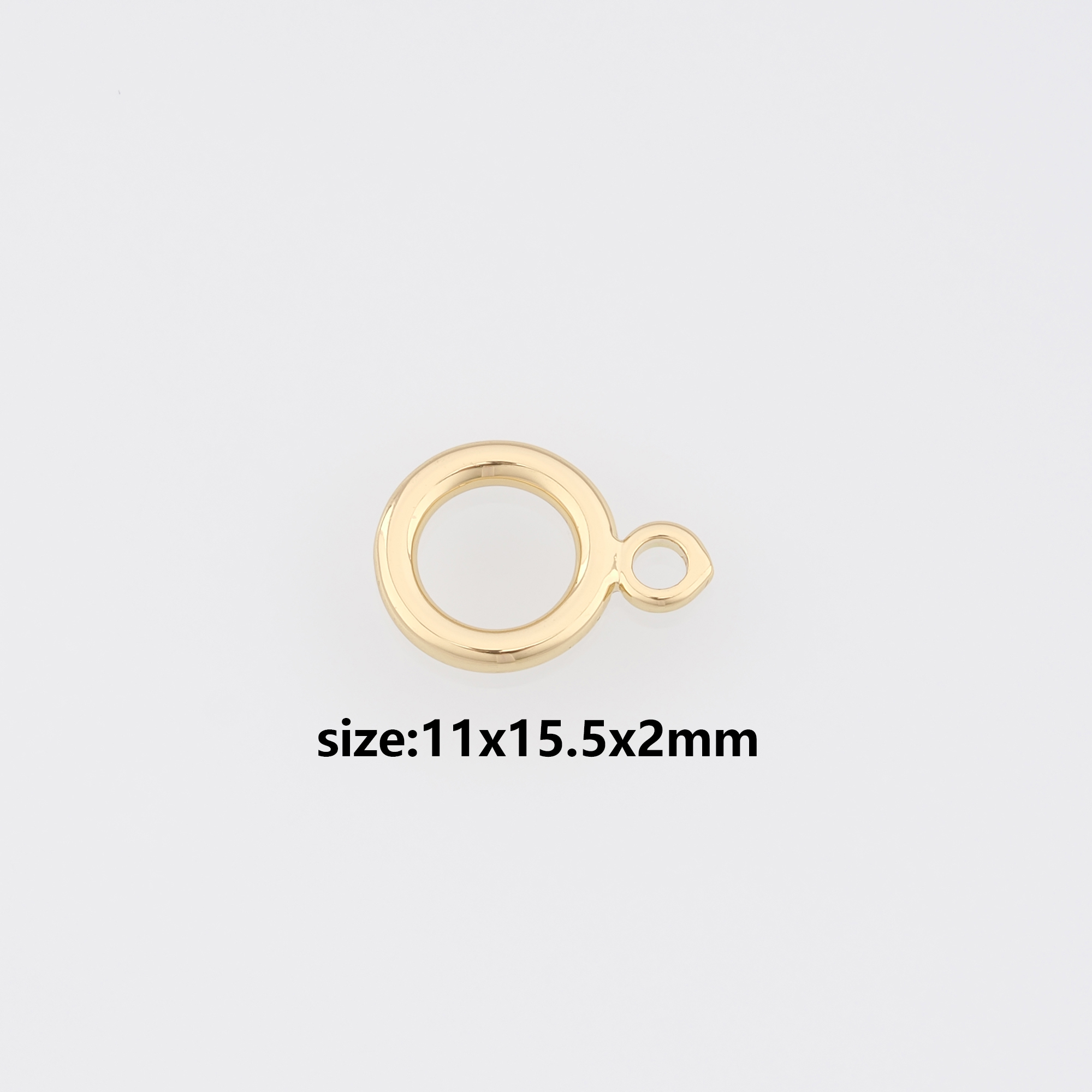 18K Gold Filled Round Connector,Round Charm Necklace Bracelet for DIY Jewelry Making Supply