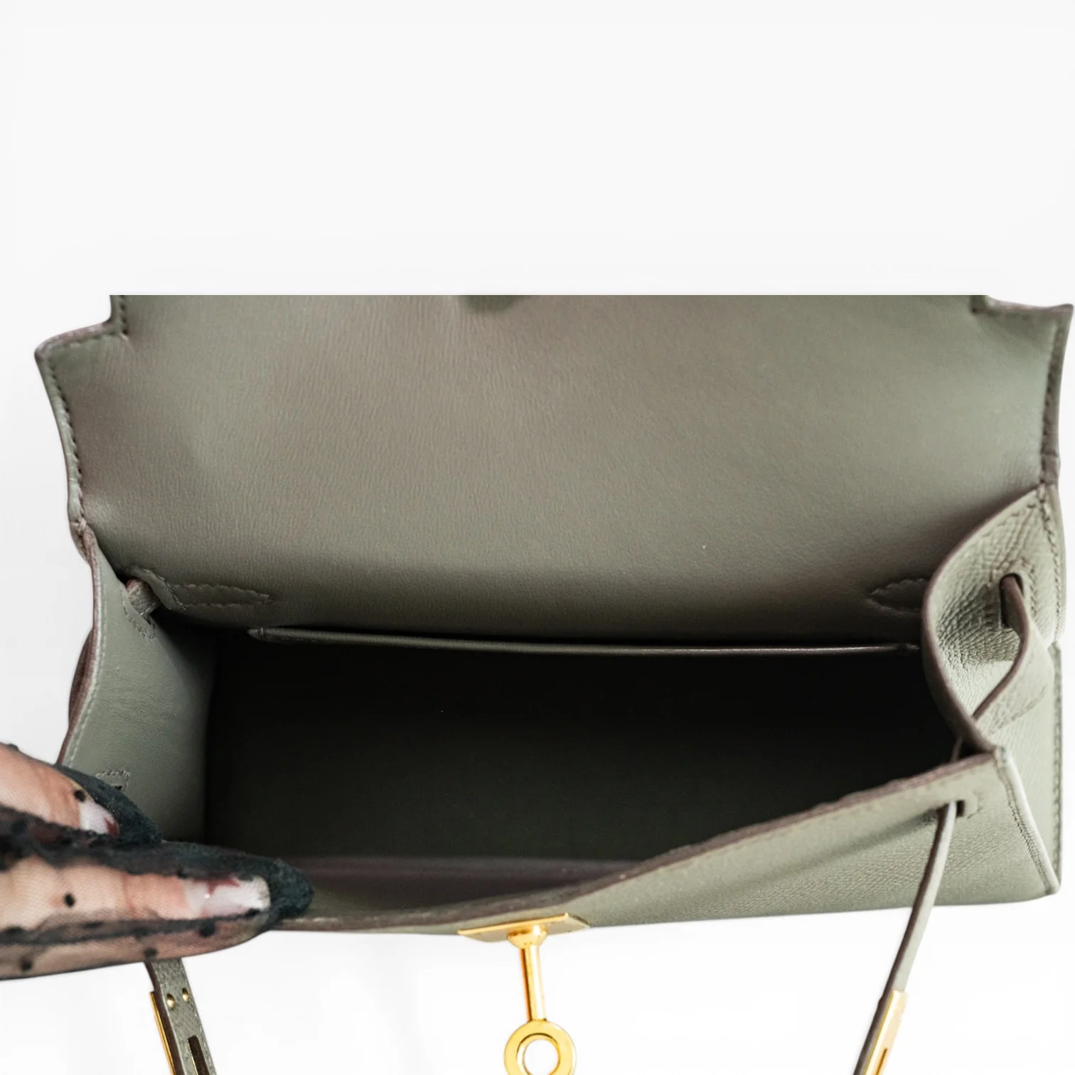 Hermès Kelly Cut Gris Asphalt Swift Gold Hardware