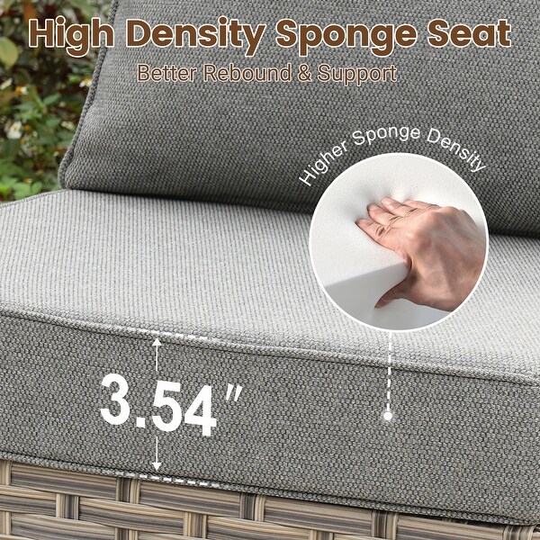 HOOOWOOO 10piece Wicker Patio Furniture Set Sectional Sofa with Swivel Chair