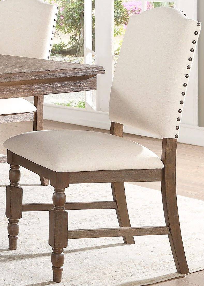 Homelegance Chartreaux Side Chair Nailheads in Natural - Set of 2