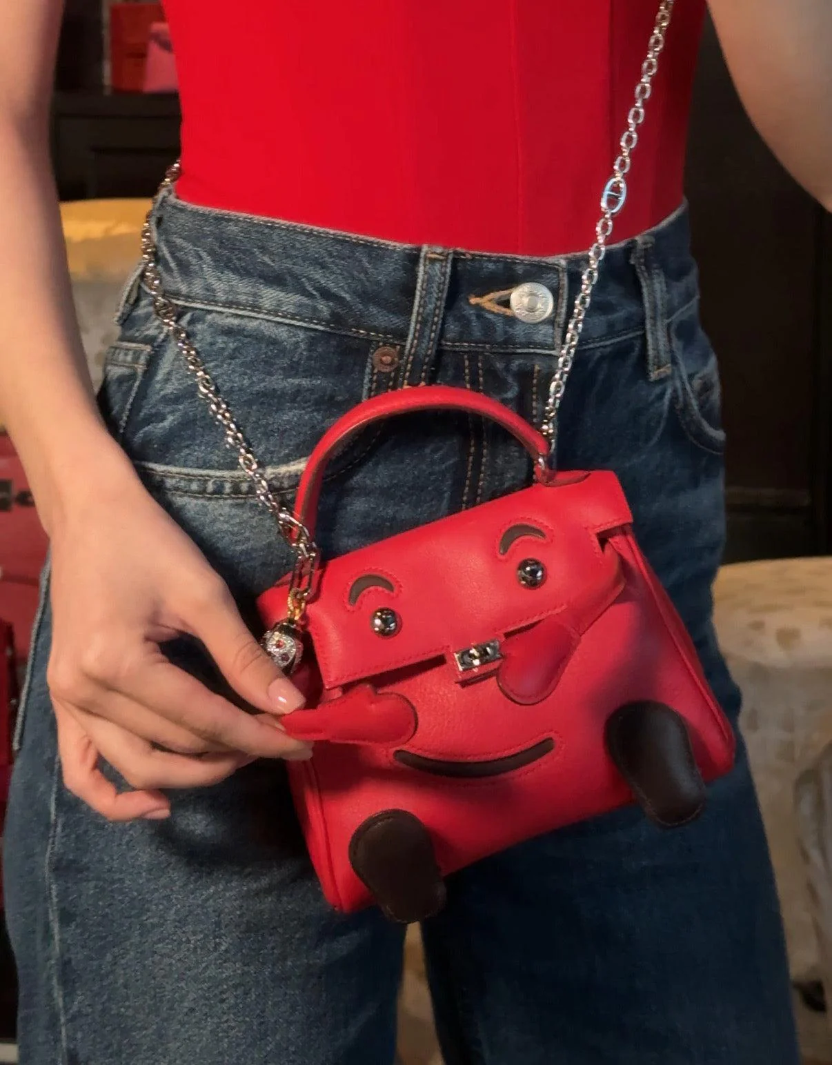 Hermès Kelly Doll Quelle Idole Rouge Vif Gulliver Palladium Hardware