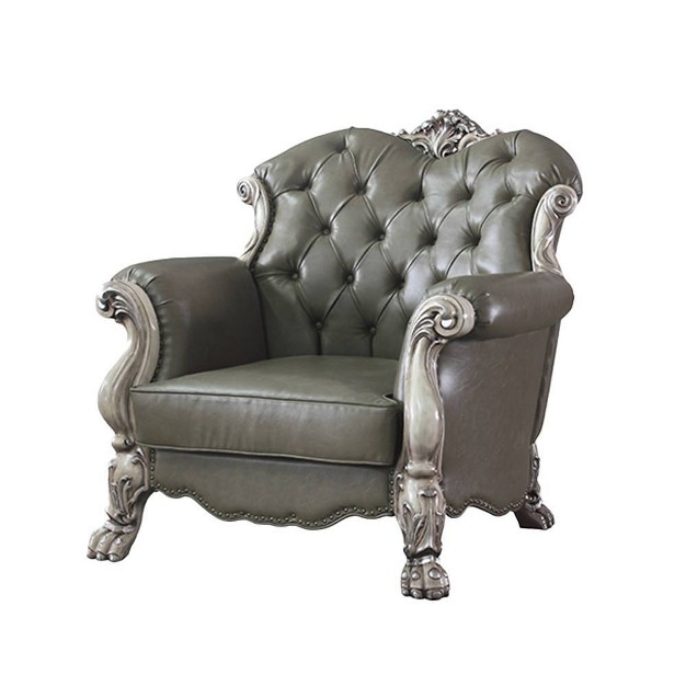 Dresden Pu Chair Vintage Bone White Acme Furniture