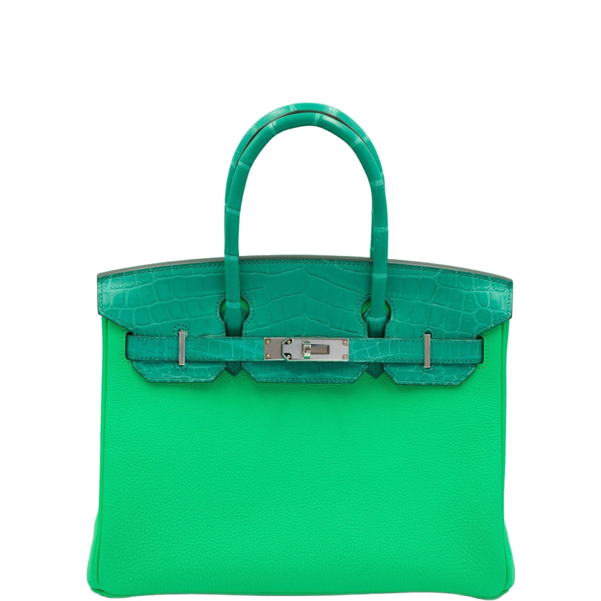 Hermès Touch Birkin 30 Vert Jade Matte Nilo Crocodile and Vert Comics Togo Palladium Hardware