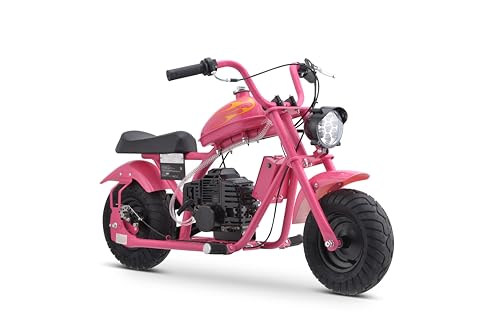 Gas Mini Chopper Bike, DB004 Model 49.4 CC 2-Stroke Dirt Bike with Big Headlight, Premium Tire, Metal Frame, Disc Brakes, Max Load 165Lbs, Up to 20Mph, EPA Approved