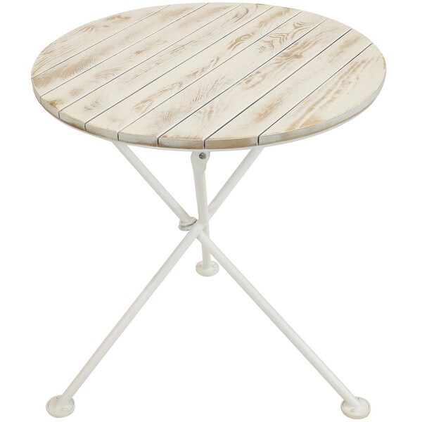 French Country European Chestnut White Bistro Table