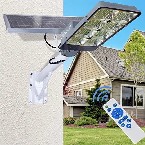 Weatherproof 450W Solar Street Floodlight – Remote-Enabled Yard, Garden & Arena Lighting
