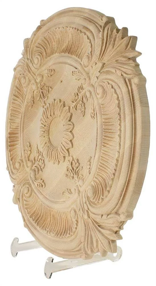 Ekena Millwork CMW20ACRO 20-inch OD x 1 3/4-Inch P Carved Acanthus Leaf Ceiling Medallion, Red Oak