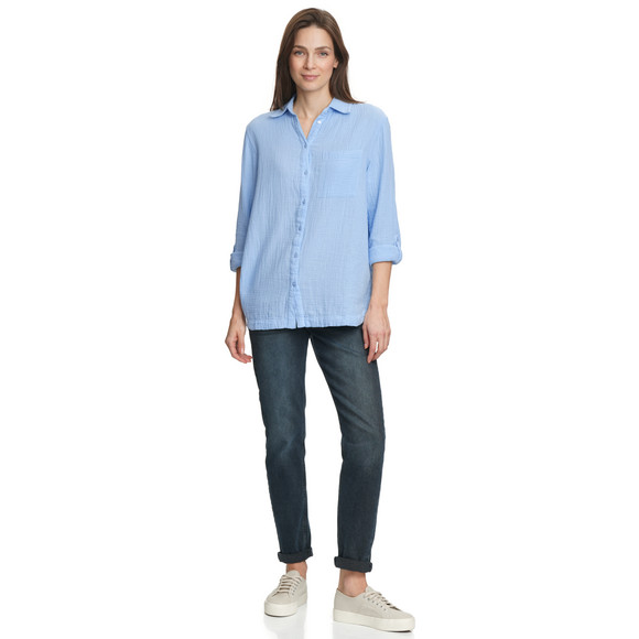 Gina Damen Musselin-Bluse unifarben