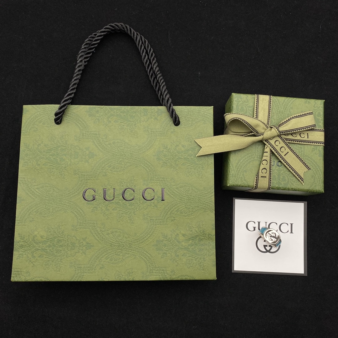 Gucci Gg Interlocking Silver Ring Ybc645572001