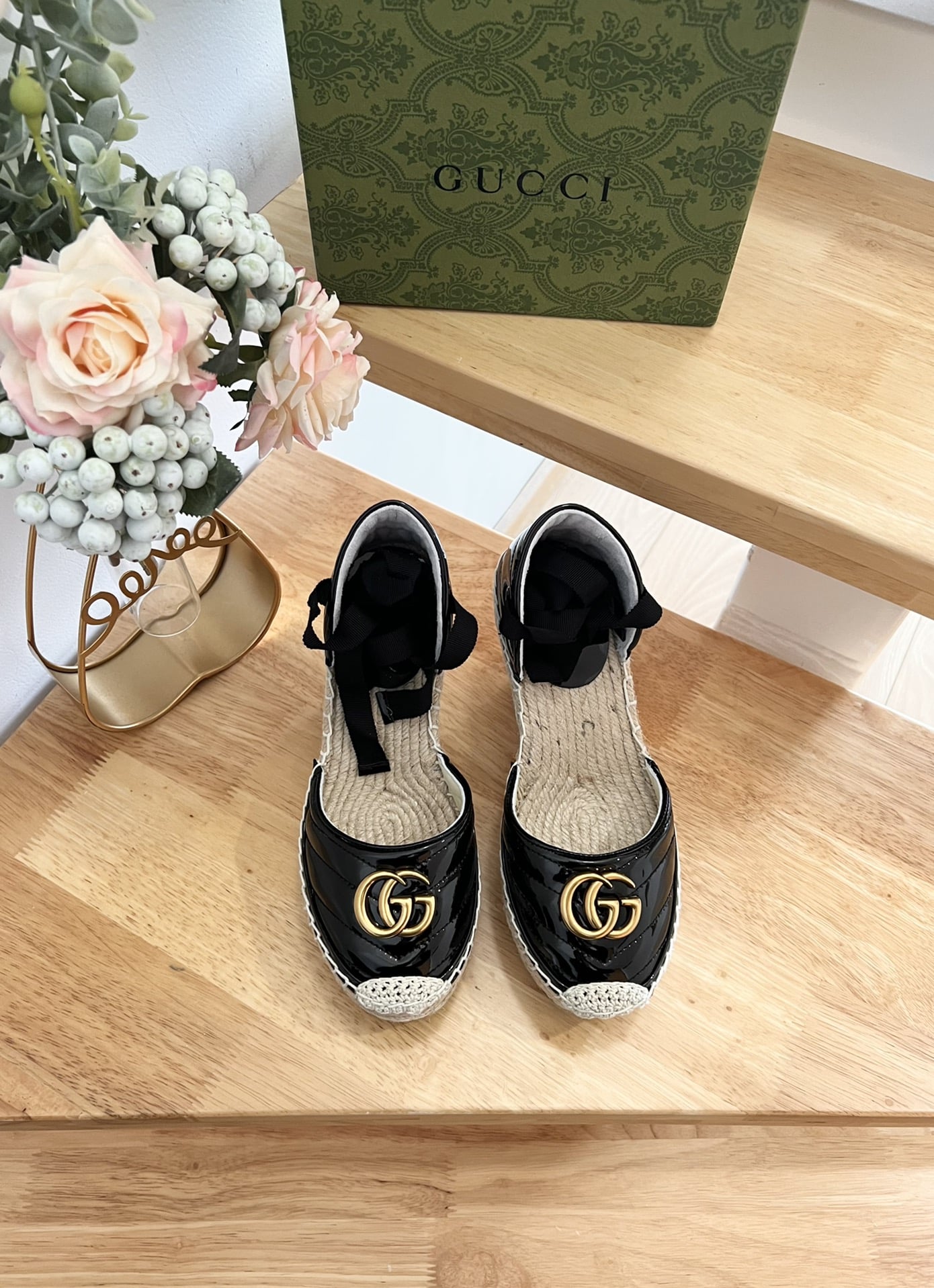 Gucci Leather Platform Espadrille Black 573023 Btmo0 1000