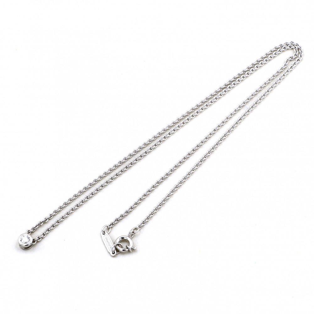 Tiffany & Co. By the Yard Single Diamond Necklace 18K White Gold