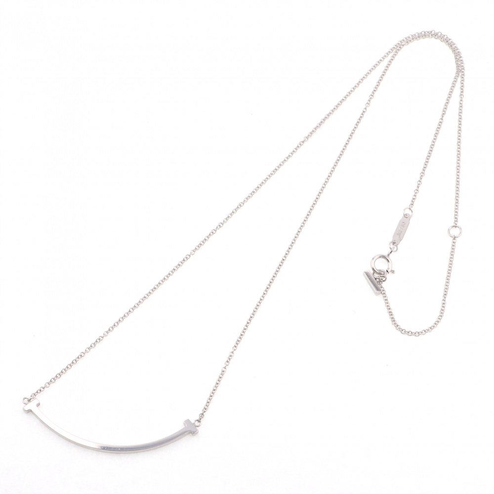 Tiffany & Co. Tiffany T Smile Size Necklace 18K White Gold