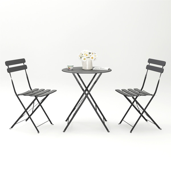 3 Piece Patio Bistro Balcony Chair Table Set