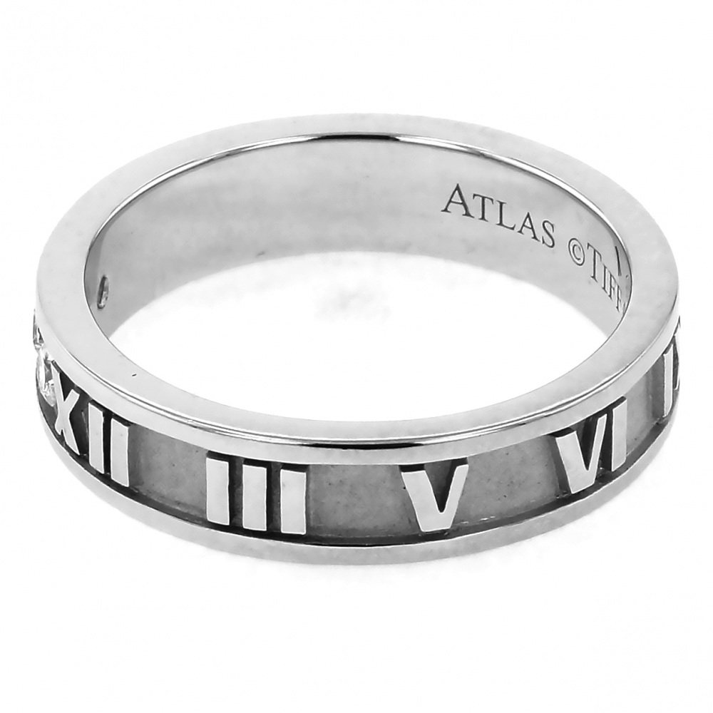 Tiffany & Co. Atlas 3PD Diamond Ring 18K White Gold